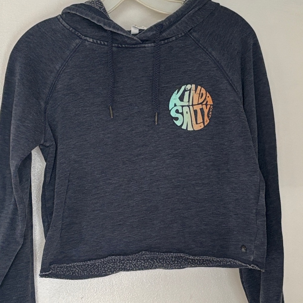 Roxy Charcoal Hoodie with Vibrant Graphic